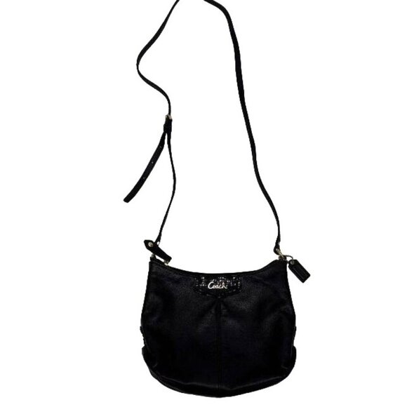 Small Black Coach Crossbody With Snakeskin Accents‎ - Picture 3 of 5